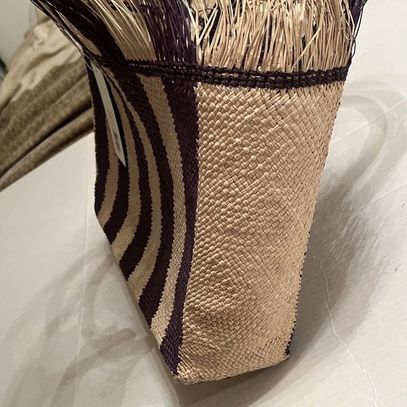 Veronica Beard Dans la Main Bag Handmade Iraca Palm Brown❤️Great gift❤️ - Picture 9 of 13